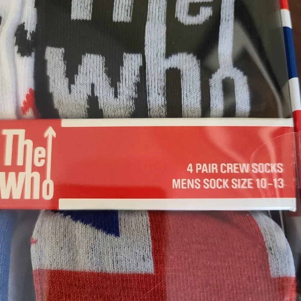 The Who NIB Crew Soxks 10-13 4 pair in box